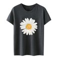 thumbnail image 4 of Baqcunre Shirts for Women, Women Sunflower Summer T Shirt Plus Size Loose Blouse Tops Girl Short Sleeve Graphic Casual Tees, T Shirts for Women, Workout Shirts Women Dark Gray 2XL （Clearance）, 4 of 5