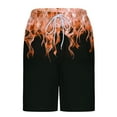 thumbnail image 5 of QQAMB Men Shorts Plus Size Flame Graphic Printed Elastic Waist Comfy Loose Summer Beach Pants with Pocekt Orange 2XL, 5 of 6