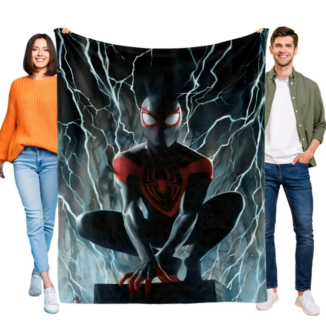 Miles Morales anti-pilling, suave, ligera, esponjosa y acogedora de lujo para hogar y cocina – Perfecta para niños y adultos, 100 x 150 cm
