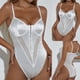 thumbnail image 2 of Body de gama alta de estilo blanco puro con costuras de malla de satén a la moda Sexy informal para mujer Fridja  nalpqowj63940, 2 of 9