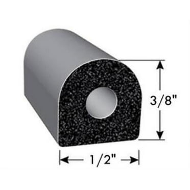 AP Products 018-224 1/2" x 3/8" Non-Ribbed D Seal With Tape - Black