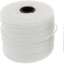 The Beadsmith S-Lon Bead Cord – .5 mm Twisted Nylon Cord, White Color, TEX210, 77 Yards
