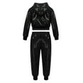 thumbnail image 2 of iiniim Kids Boys Shiny Sequined Hip Hop Jazz Dance Costumes Hooded Top with Pants Set 100-160, 2 of 7