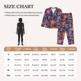 thumbnail image 4 of Pajama Sets for Women 2 Pcs, Red Blue Flower Paisley Button Down Long Sleeve Sleepwear Lounge PJ Sets, 4 of 6