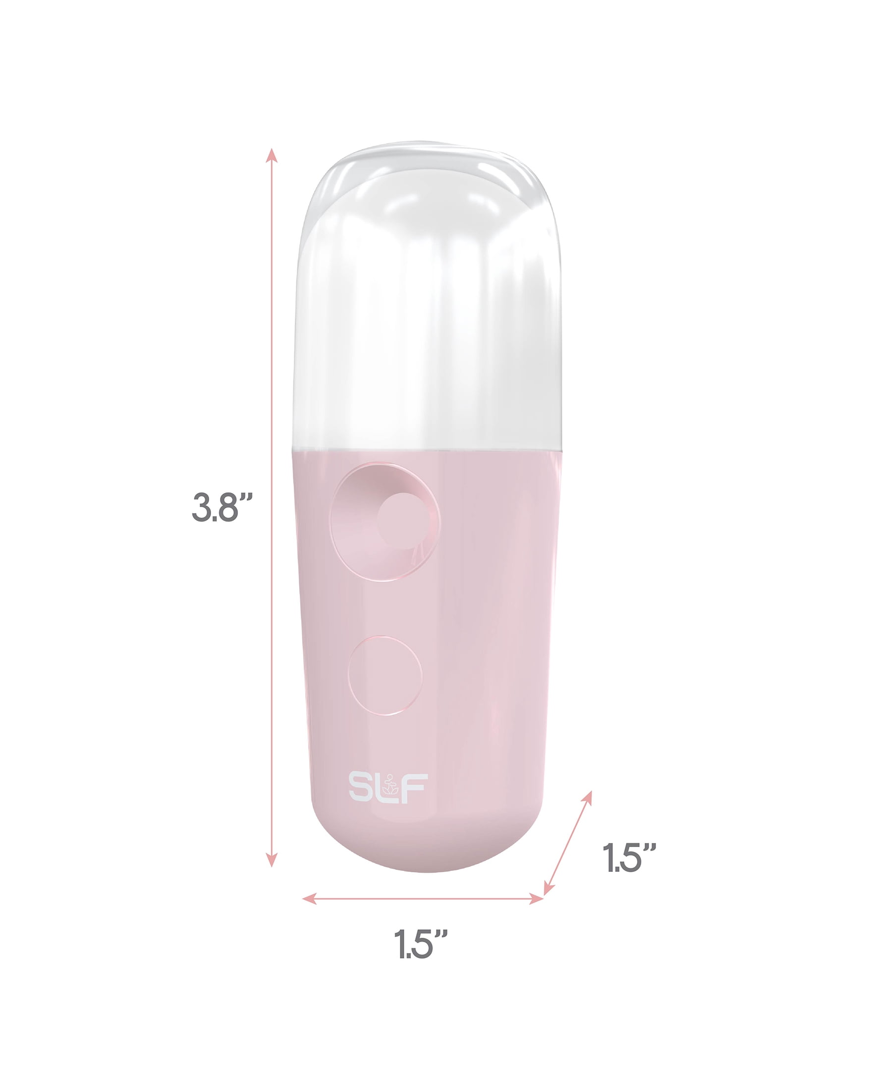 SLF Mini Nano Facial Mister, Rechargeable Face Mist Steamer, Pink, 1.5 in x 3.8 in