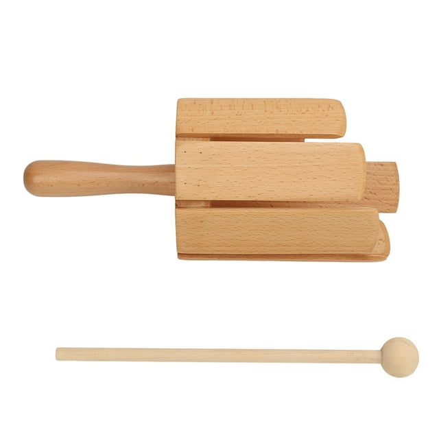 Percussion Musical Tube, Wooden Sound Tube 8 Tones Comfortable Grip with Hammer for Daily Entertainment