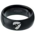 thumbnail image 2 of Tungsten Yin Yang Pick Acoustic Guitar Band Ring 8mm Men Women Comfort Fit Black Dome Polished, 2 of 4