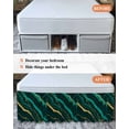thumbnail image 7 of Marble Green Wrap Around Bed Skirts for California King Bed 16" Drop,Bed Skirt with Adjustable Elastic Belt Dust Ruffle Bed Valance for Bedroom Retro Abstract Ombre Gold Nature Cracks Bed Frame Cover, 7 of 7