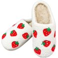 thumbnail image 2 of Women's Men's Cute Fruits Slippers Fuzzy Soft Warm Slippers House Shoes, 2 of 9