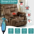 thumbnail image 6 of 26 Inch Wide Seat Recliner Chair for Adults and Elderly, UHOMEPRO Oversized Power Lift Recliner Chair with Heat and Massage, Overstuffed Headrest, 350 lb Capacity, Brown, 6 of 11