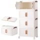 thumbnail image 1 of 4 Niveles Cajas de Almacenamiento, Contenedores de Organizador Plegable de Plástico con Tapas Y Ruedas, Cajas de Organización Apilables para Dormitorio, Sala y Cocina, 1 of 9
