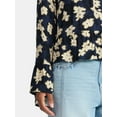 thumbnail image 4 of Time and Tru Women's Flowy High Neck Blouse, Size XS-XXXL, 4 of 5