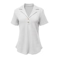 thumbnail image 6 of HCYSFG Womens Button Polo Shirts Notch Neck Short Sleeve Solid Color Relaxed Fit Casual Golf Shirt Everyday Wear Summer Tops, 6 of 6
