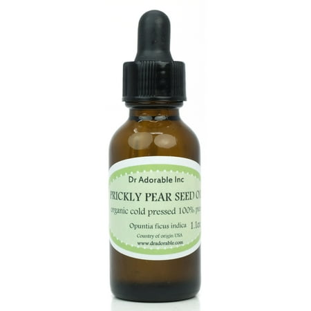 Dr Adorable - 1 oz with dropper - Prickly Pear Seed Oil - 100% Pure Organic Cold Pressed Natural Hair Skin Care Anti Aging