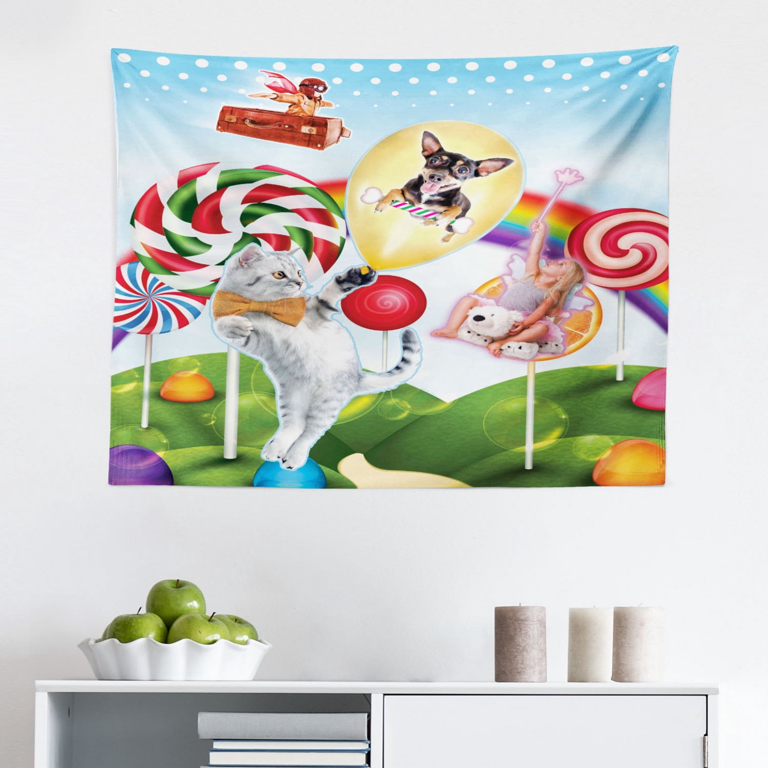 Tree Note Wall Tree Tapestry, Tree with Various Instruments Musical Notes Music Genres ...