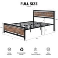 thumbnail image 6 of Full Size Bed Frame with Wood Headboard, Metal Platform Bed with Industrial Footboard, Heavy Duty Steel Mattress Foundation, Hold 620 LBS, Easy Assembly, 6 of 6