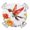 Red, variant on Spring Floral Round Tablecloth for 55-60 Inch Tables,Fitted Table Cover with Elastic Edge,Pastoral Summer Botanical Flowers Birds Waterproof Outdoor Table Cloth Protector for Patio Garden Dinner