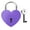 Purple, variant on Xirurus Heart Lock Metal Exquisite Padlock with Key for Diary Luggage Valentine's Day 1.8in Purple