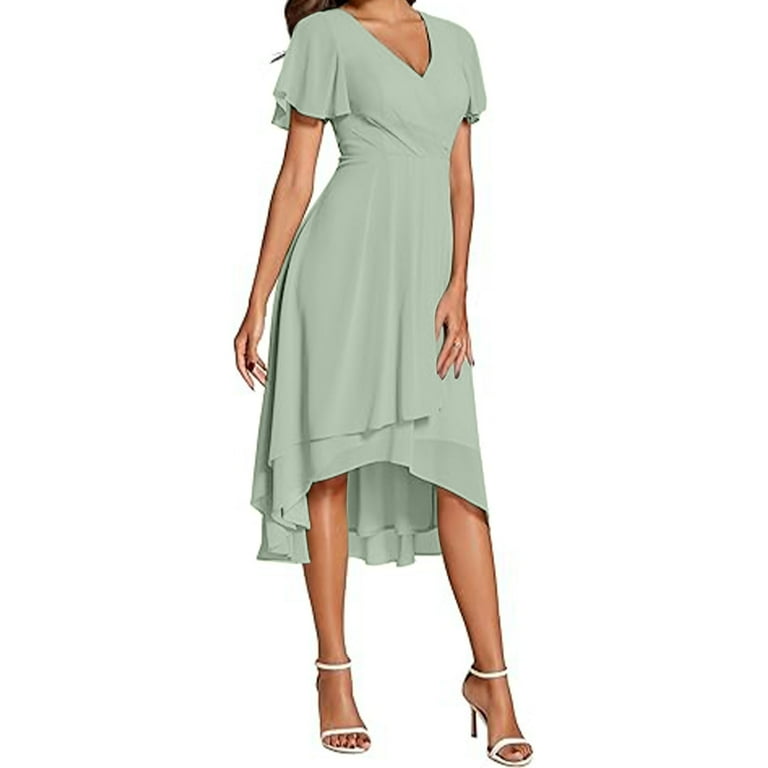after six junior bridesmaid dresses Zapaka Women Junior Bridesmaid Dress Green Lace and Chiffon Halter Wedding  Guest Dress – ZAPAKA main image 1