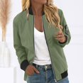 thumbnail image 2 of Luwomo Casual Baseball Jackets Womens Fashion Thin Long Sleeve Zipper Loose Fit Coat Blouses GN1,L, 2 of 5