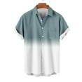 thumbnail image 3 of Mens Casual Manga Corta Botón Abajo Camisas Turndown Cuello Blusa de Impresión, Poliéster Ligero Top de la Moda para el Verano Al Aire Libre Y el Uso Diario, 3 of 6