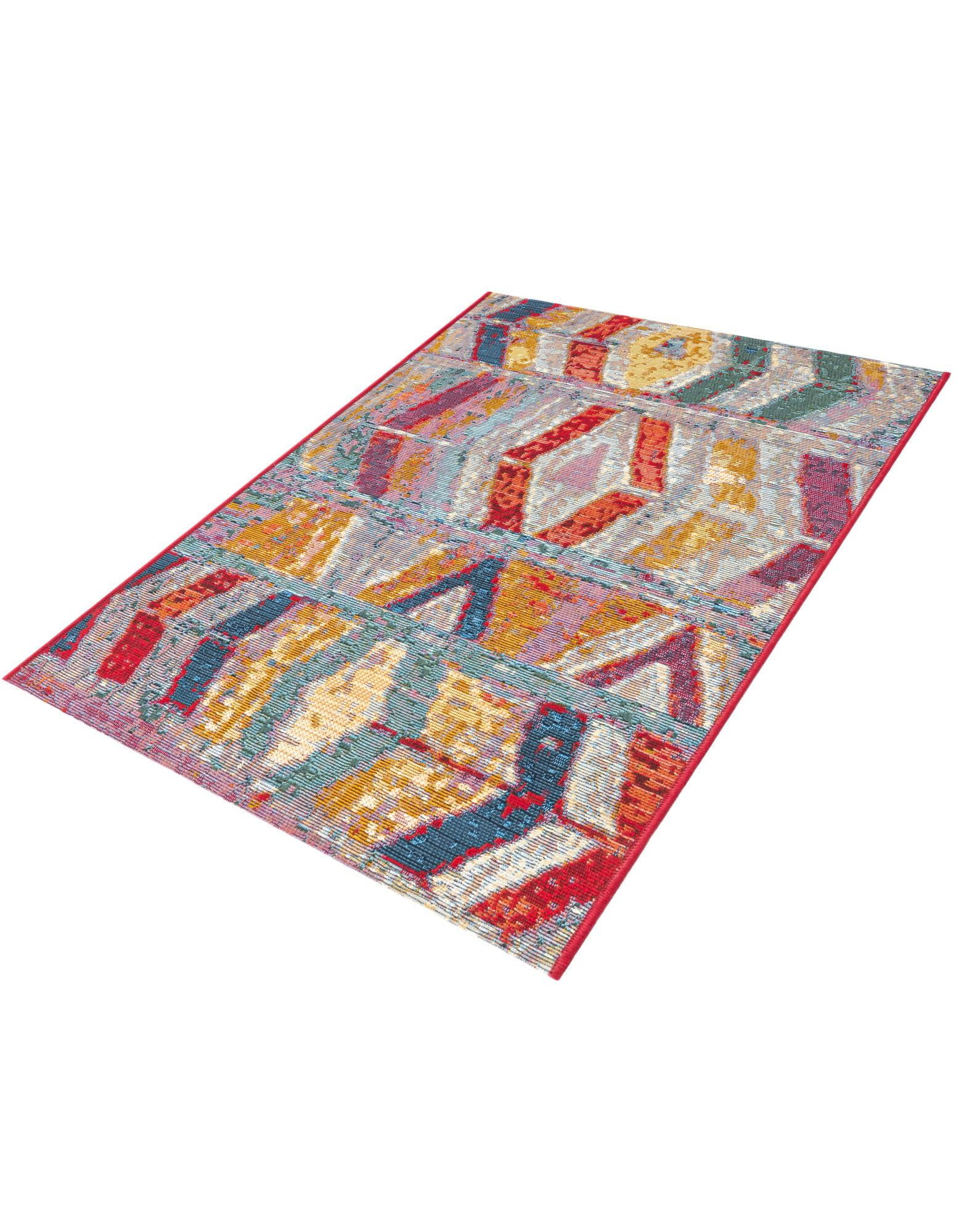 Unique Loom Outdoor Modern Collection Area Rug - Tamarindo (10'  x 12' Rectangle Multi/Burgundy)