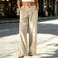 thumbnail image 6 of ClodeEU Women's Corduroy Button Elastic Waist Wide Leg Pants with Pockets，Solid Color Casual Loose Trousers ,Women's Plus XL, 6 of 7