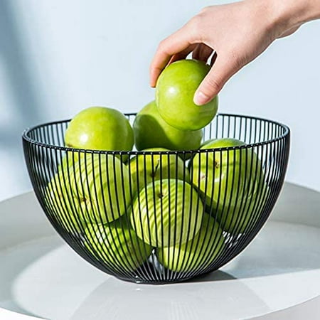 Metal Wire Fruit Basket,Large Round Storage Baskets for Bread,Fruit ...