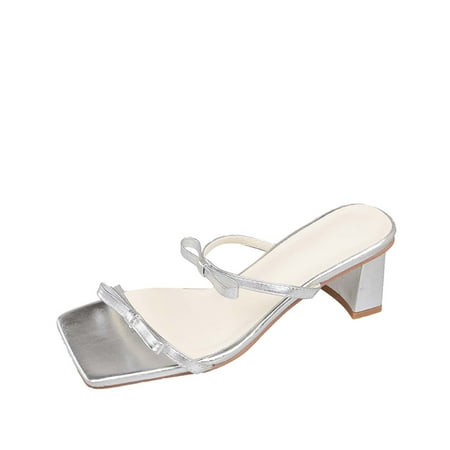 

Heels for Women Open Toe Summer Dress Shoes 2023 Elegant Chunky Block High Heels Slip On Platform Sandal Pumps for Ladies