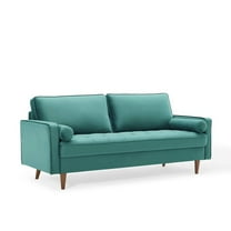 Modway Valour Performance Velvet Sofa in Teal