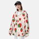 thumbnail image 3 of Balery Strawberry Floral Sudadera ligera de manga larga con capucha y protección solar UPF 50+ para hombre y mujer, ideal para pesca y running-Small, 3 of 7