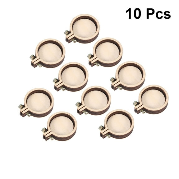 Luxshiny 15PCS Light Brown Mini Embroidery Hoops for Cross Stitch and Crafting, Made of Durable Composite Material