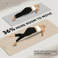 thumbnail image 3 of BAIMA Extra Wide Yoga Mat 31.5" x 75" length Large Non-Slip TPE Foldable,Exercise Matt for Yoga Pilates,Home Gym Flooring, Meditation (Milk Coffee), 3 of 7