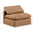 thumbnail image 3 of Meridian Furniture Indulge Vegan Leather Armless Chair in Cognac Orange, 3 of 9