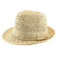thumbnail image 4 of Unisex Hollow‑Woven Straw Fedora Hat Braided Leather Band Summer Travel Wide‑Brim Sun Hat Men Women Couple Outdoor Beach Panama Headwear, 4 of 7