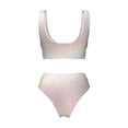 thumbnail image 6 of Rocae Glitter Light Pearl for Bikini Set for Women Two Piece Sexy High Swimsuits Split Crossover Bikini Large, 6 of 9
