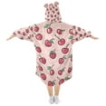 thumbnail image 2 of FORMRS Wearable Blanket Hoodie with Sleeves for Kids Cozy Flannel Sweatshirt, Cherries Pattern, 2 of 7