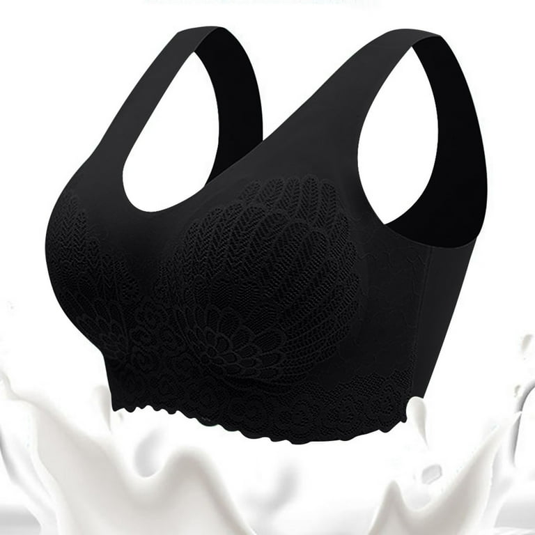 Bras for Women Lace Thin Cup Wireless High Side U Shape Seamless Comfort Wireless  Bra Size B-E 34-46,Black,36/80C : : Clothing, Shoes & Accessories