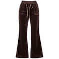 thumbnail image 5 of cocolona Womens Street High Waist Velour Pants Elastic Waist Straight Wide Leg Travel Pants with Pockets, 5 of 5
