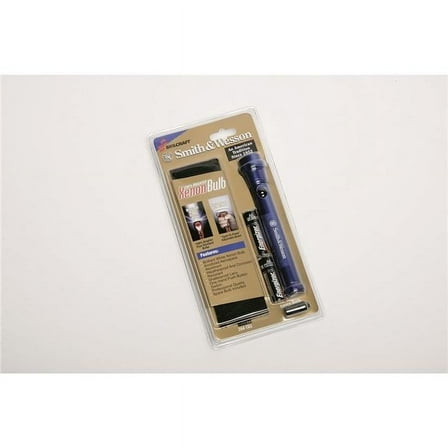 AbilityOne NSN5134300 6.25 in. Skilcraft Aluminum Flashlight - Two AA Batteries & Belt Holster, Blue