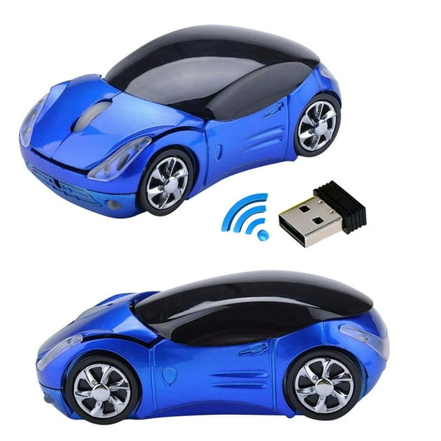 Estbridge Souris Sans Fil Liquidation 2,4 GHz 1200 Dpi Souris Optique Sans Fil en Forme de Voiture USB Souris à Molette pour PC Tablette Ordinateur Portable Ordinateur Rouge-O