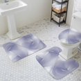 thumbnail image 3 of Violet Gradient Bathroom Rugs Set Gold White Ombre Marble Abstract Stone Texture Non Slip Absorbent Soft Bath Mats 3 Piece Set with Bathroom Rug, U-Shaped Floor Mat, Toilet Seat Cover Large Size, 3 of 9