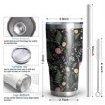 thumbnail image 3 of 30oz Pioneer Flower Floral Print Pattern Tumbler, Double Wall Vacuum Insulated Cup, BPA-Free Leak Proof Lid & Reusable Straws, Hot 12h, Cold 34h, 3 of 6