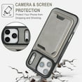 thumbnail image 6 of Compatible with iPhone 17 Pro Wallet Case, Magnetic 2-in-1 Detachable Card Holder, Compatible with MagSafe, Vintage Leather RFID Blocking Flip Kickstand Case for Men Women,Gray, 6 of 10