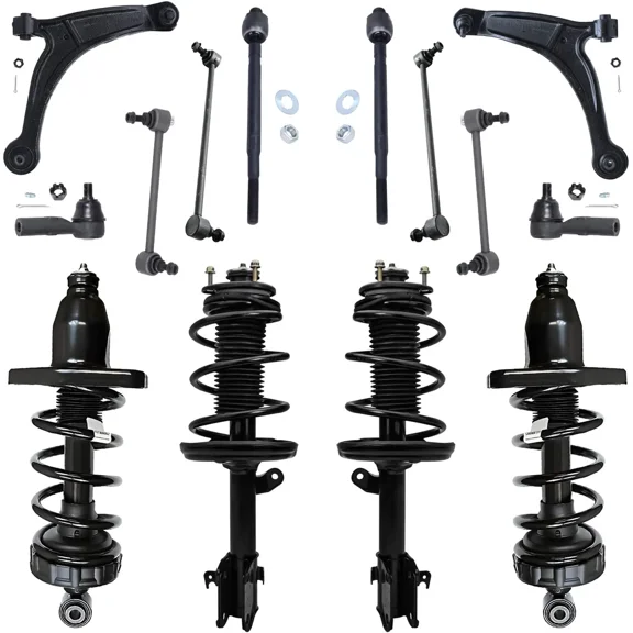 Detroit Axle - 14pc Suspension Kit for 2006-2014 Honda Ridgeline, Front Rear Struts Sway Bars Lower Control Arms Inner Outer Tie Rods 2007 2008 2009 2010 2011 2012 2013 Replacement Struts Shocks