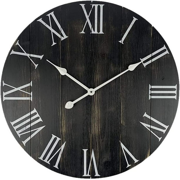 Goodtime 24 Inch Large Rustic Wooden Wall Clock Oversize Farmhouse Roman Numerals Silent Big Clocks For Indoor Living Room Bedroom Kitchen Dining Decor 002 Com - Large Rustic Wall Clock White Goodtime 24 Inch Large Rustic Wooden Wall Clock Oversize Farmhouse Roman Numerals Silent Big Clocks For Indoor Living Room Bedroom Kitchen Dining Decor 002 Com - Large Rustic Wall Clock White