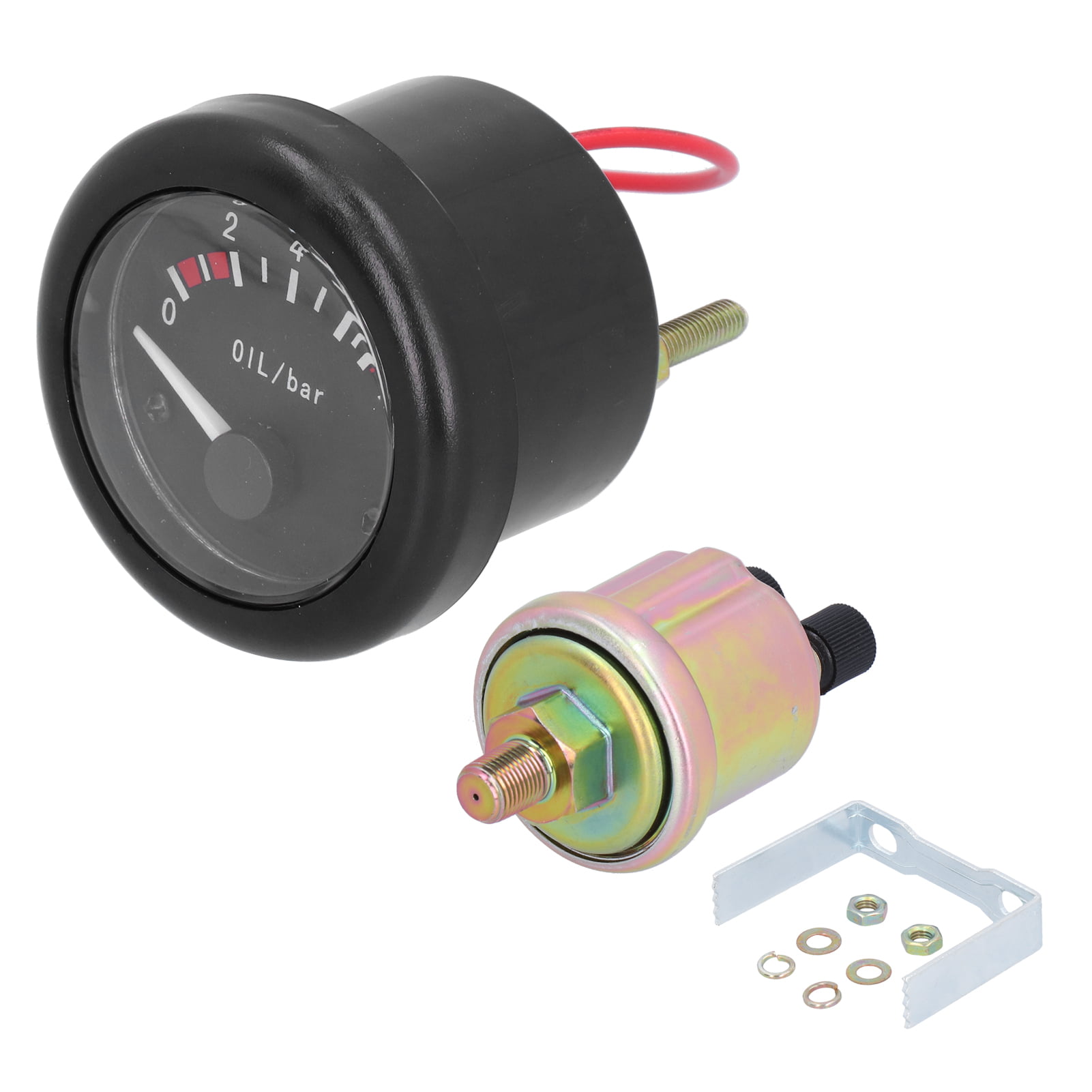 Pointer LED Oil Pressure Gauge With Sensor Auto Universal Backlight Adjustable 