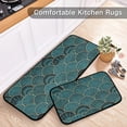 thumbnail image 5 of Vintage Sea Shell Kitchen Rug Mats 2PCS Non Slip 47" x 20" + 28" x 20" Kitchen Carpet Floor Mat Hallway Rugs Anti Fatigue Doormat Home Decor, 5 of 7