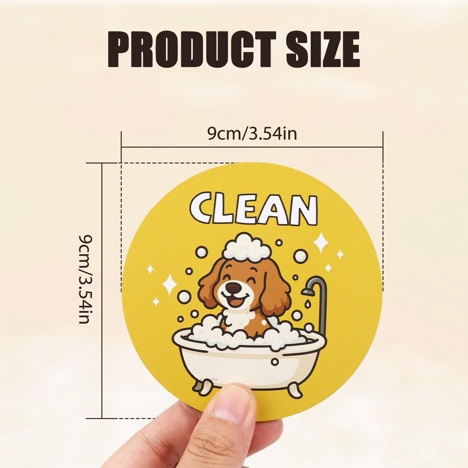 Funny Dog Clean Dirty Dishwasher Magnet Sign, Double-Sided Reversible Clean Dirty Flip Indicator Magnet for Kitchen Refrigerator Laundry Room