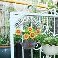 thumbnail image 4 of Vintage Metal Welcome Sign Hanging Sunflower Watering Can Design Froot Door Hanging Decor Indoor Outdoor, 4 of 8